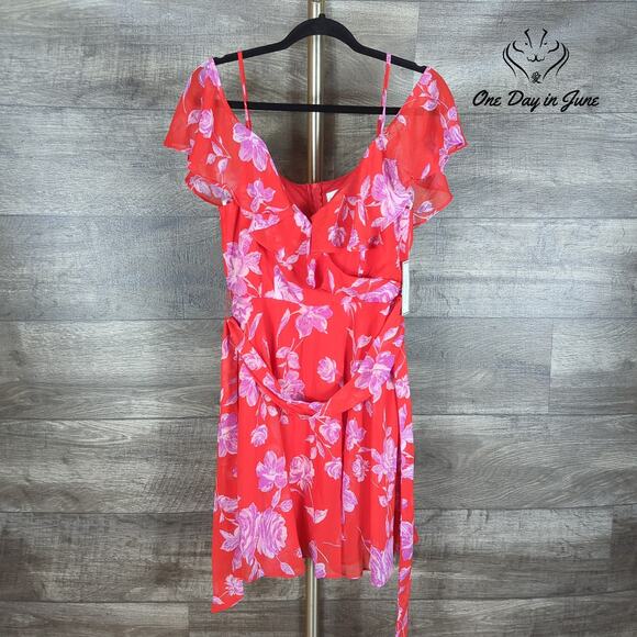 Premier Amour Off Shoulder Spaghetti Strap Mini Dress Size S - Picture 1 of 7